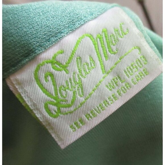 Medium True Vintage Boho Secretary Tie-Neck Blouse Long Sleeve Green USA 1970's - Picture 4 of 6